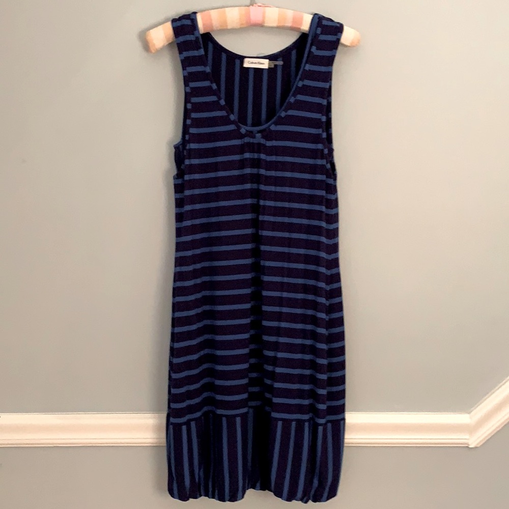 Calvin Klein blue striped dress size 6